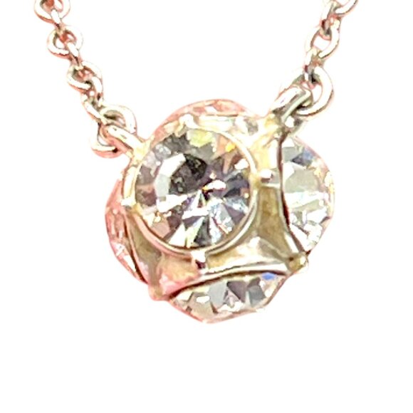 Kate Spade New York Silver-Tone Crystal Pendant Necklace With Chain & Pouch - Picture 4 of 9